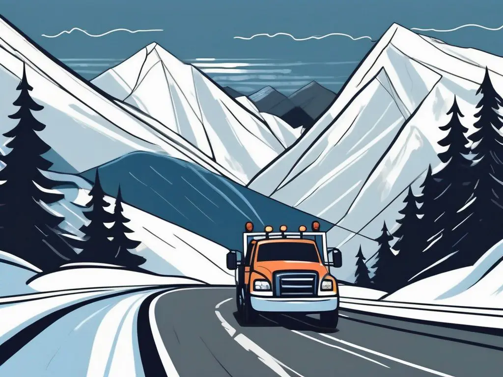 Preparing for a Long Distance Tow in Extreme Weather Conditions 2 A tow truck on a snowy