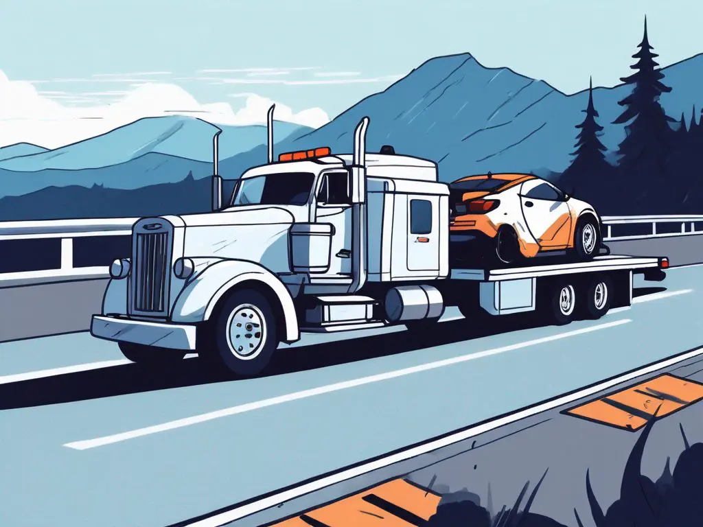 Long Distance Towing for Motorcycles: Special Considerations 2 A motorcycle securely fastened on a flatbed tow truck