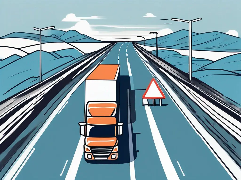 How to Handle Long Distance Towing During a Move 2 A moving truck towing a car on a highway stretching into a distant horizon