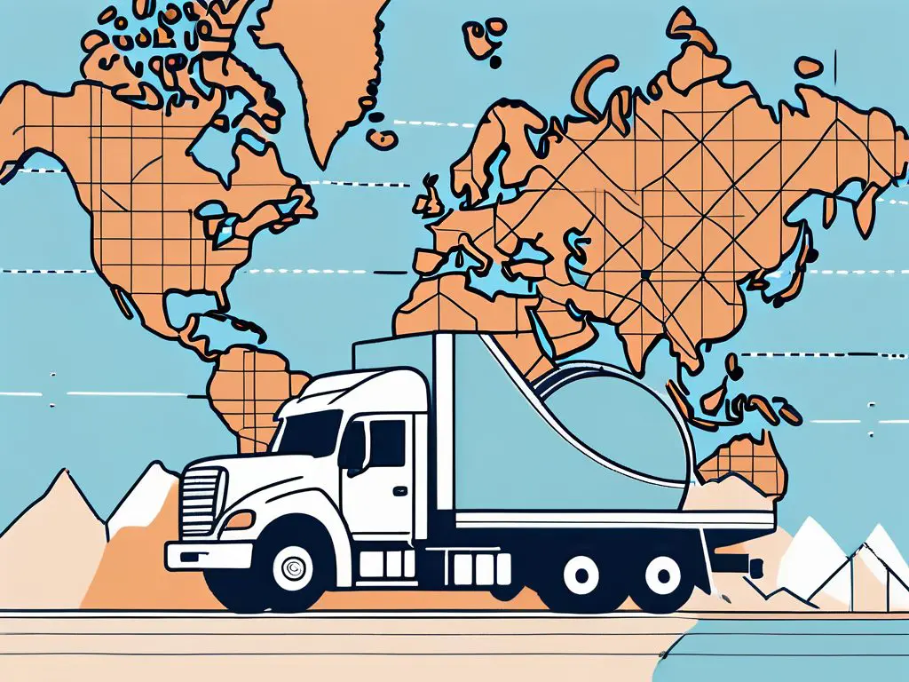 How to Handle Long Distance Towing for Relocation Abroad 2 A large moving truck with a globe in the background