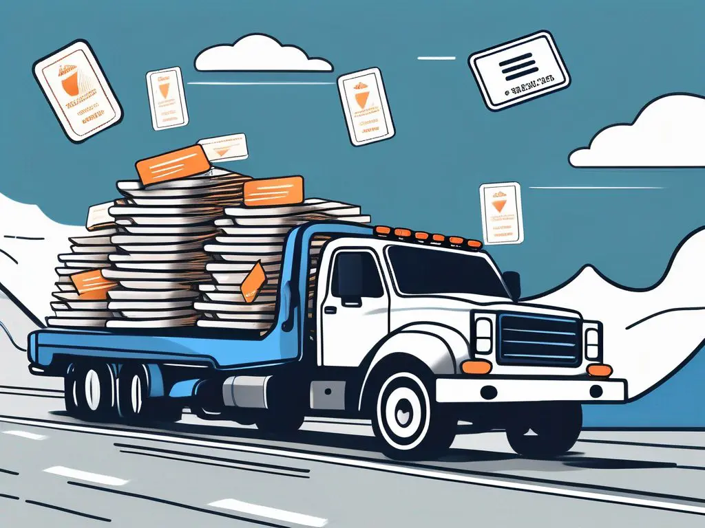 The Benefits of Long Distance Towing Membership Programs 2 A tow truck on a long highway with various membership cards floating around it