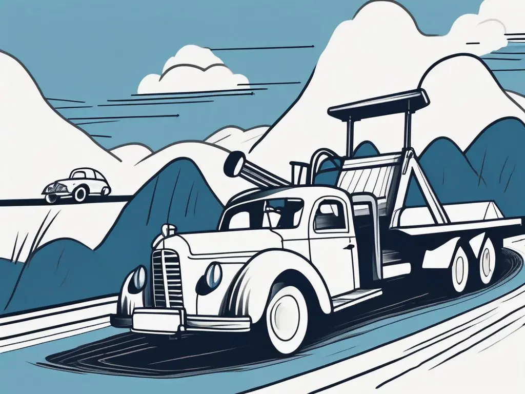 Long Distance Towing for Auction Purchases 2 A tow truck on a long road
