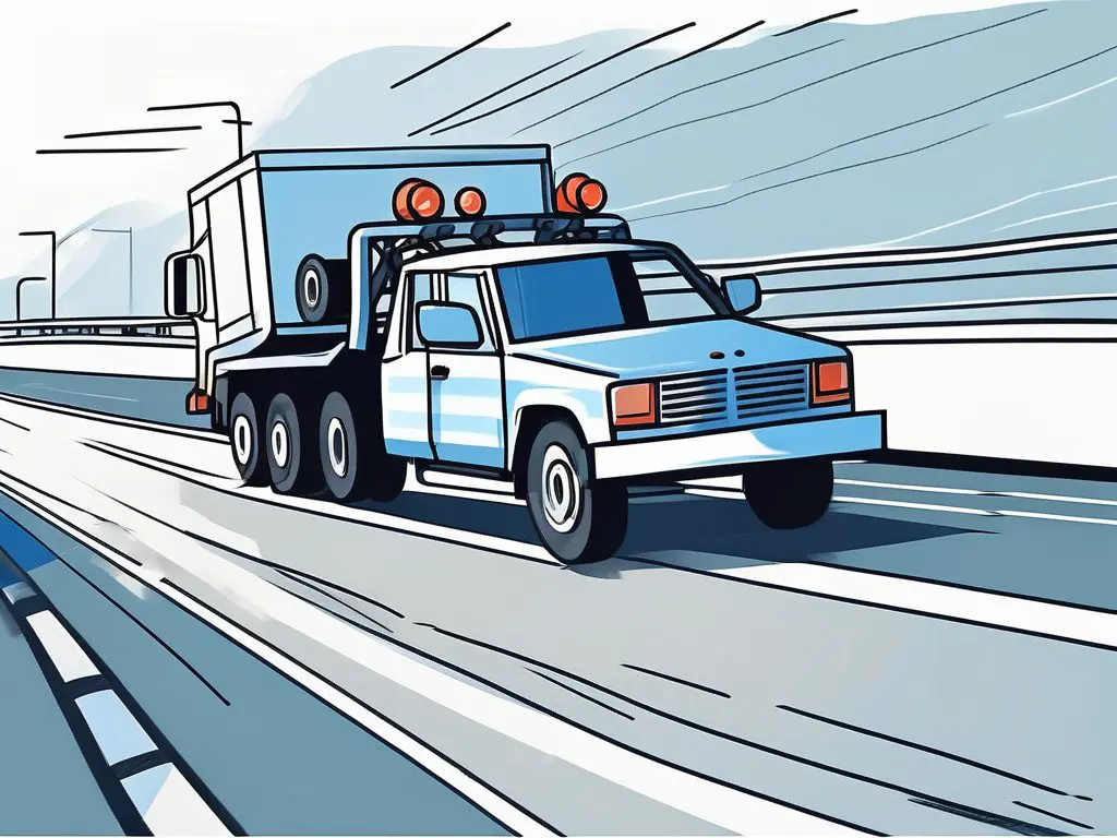 The Importance of Proper Loading in Long Distance Towing 2 A tow truck on a highway