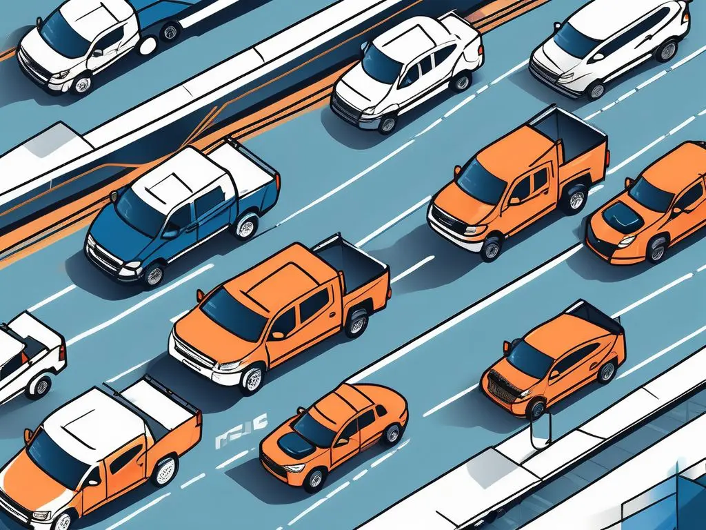 Can You Ride with the Tow Truck Driver? Here's What to Know 4 A fleet of various types of business vehicles being towed by a large