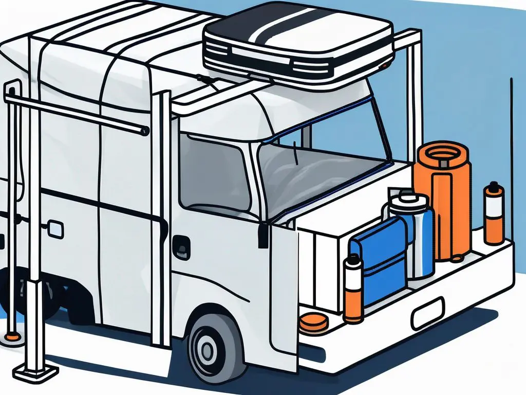 How to Prepare Your Car for Transport: A Comprehensive Checklist 2 A car being secured onto a trailer with various items like a car cover