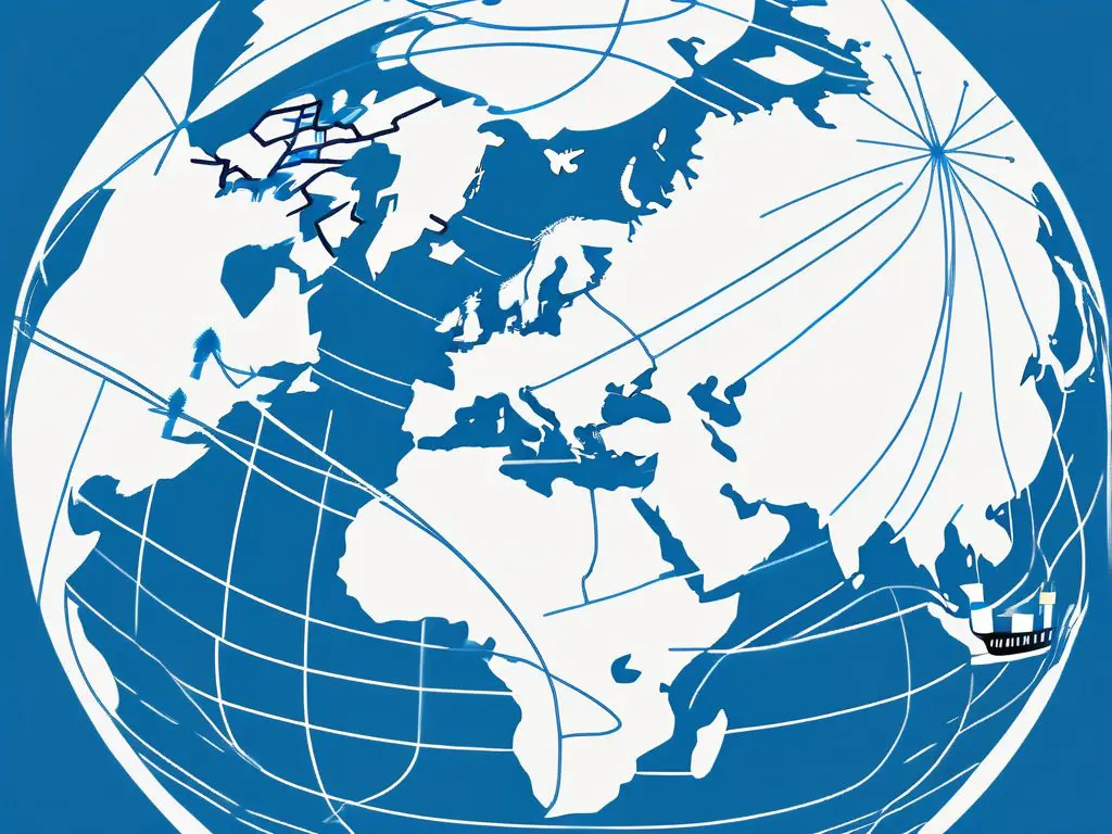 International Car Shipping: What You Need to Know Before You Ship Abroad 2 A globe with various types of cars moving along dotted lines
