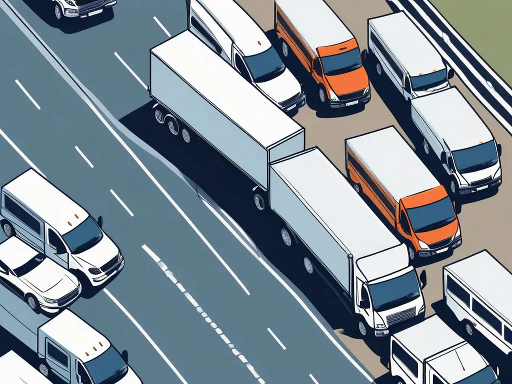 The benefits of using a nationwide towing service for commercial vehicles 2 A diverse fleet of commercial vehicles stranded on the side of a road
