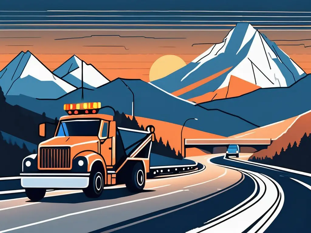 Emergency long distance towing what you need to know 9 A tow truck in action on a highway