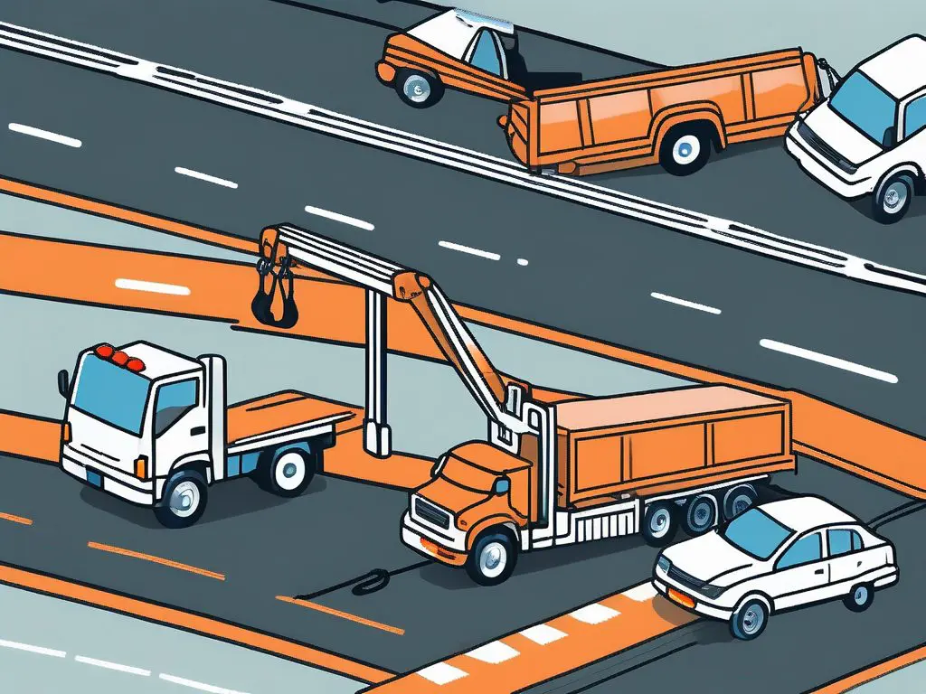How long-distance towing works step by step 2 Draw an illustration of a tow truck in action