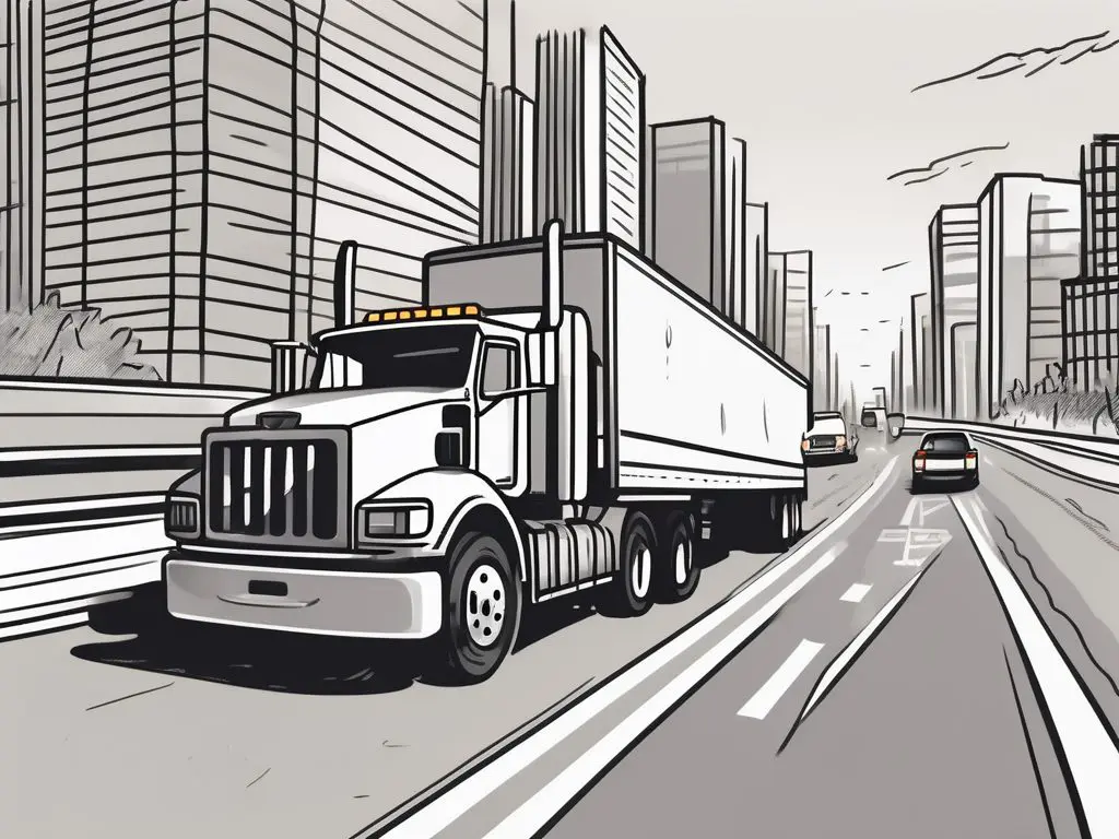 Towing Services vs. Auto Transport Companies: Key Differences 2 Draw an illustration of a split scene showing a tow truck on one side and an auto transport truck on the other