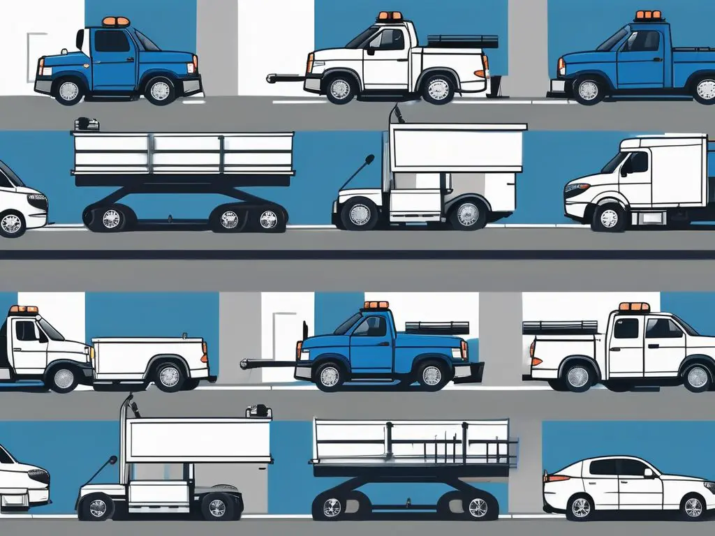 Flatbed Towing vs. Wheel-Lift Towing: Pros and Cons 2 Draw an illustration of a flatbed tow truck and a wheel-lift tow truck side by side