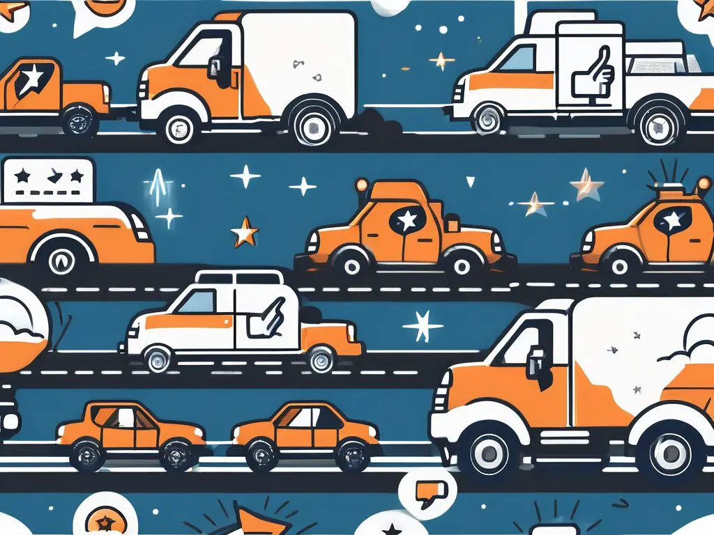 A detailed scene depicting a long-distance towing truck on a highway