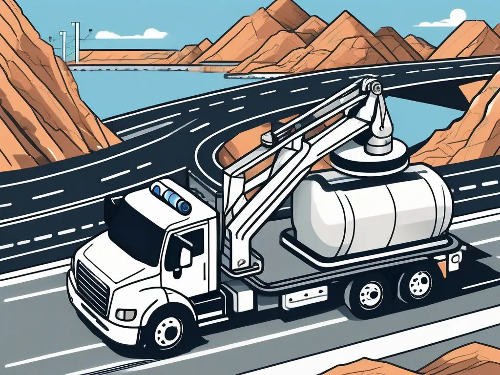 How to book a long-distance towing service in five easy steps 2 A detailed scene depicting a tow truck in action on a highway