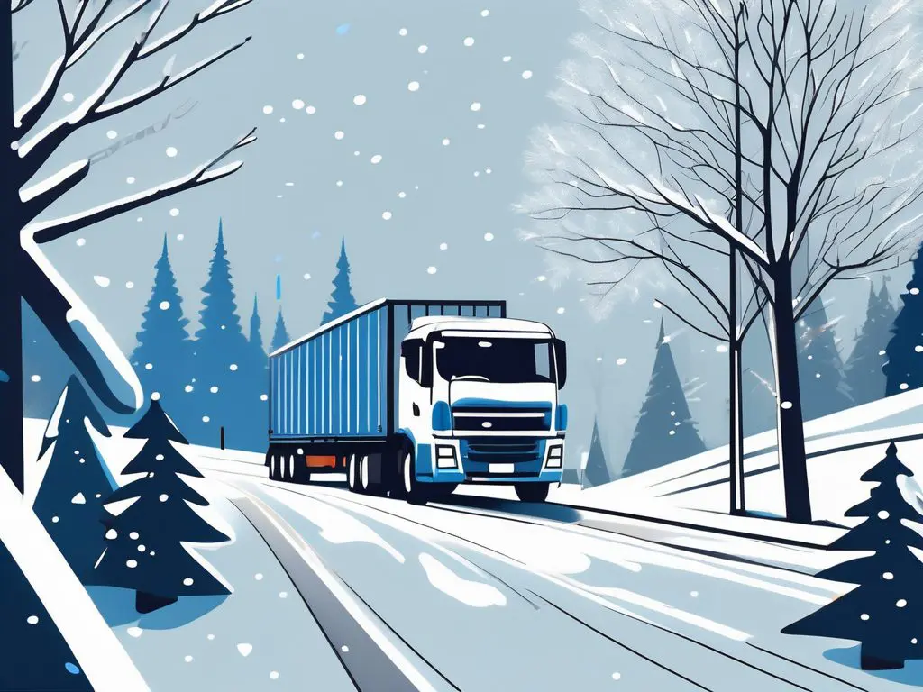 Tips for Shipping Your Car During the Winter Months 2 A snowy landscape featuring a car being loaded onto a transport truck