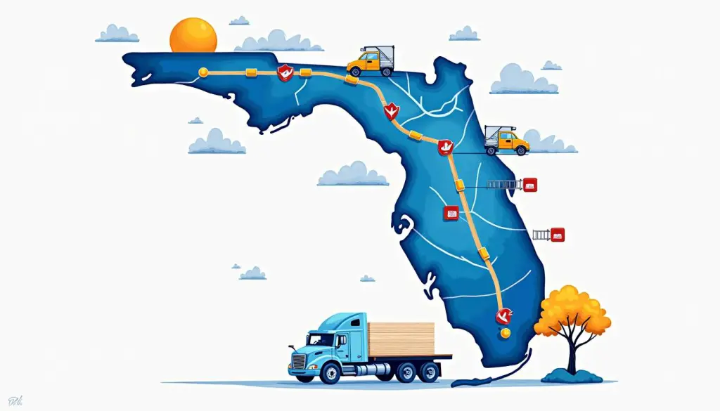 Auto Transport from Michigan to Florida: A Comprehensive Guide 2 A vibrant map showcasing the route from michigan to florida