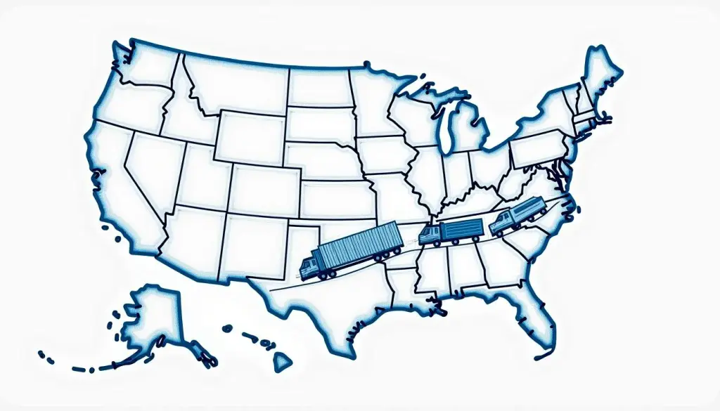 Cost of Shipping a Car from Florida to California: A Comprehensive Guide 2 A detailed map of the united states highlighting the route from florida to california