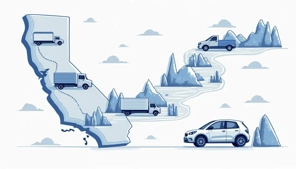 Cost to Ship a Car from New York to California: A Comprehensive Guide 2 A stylized map highlighting the route from new york to california