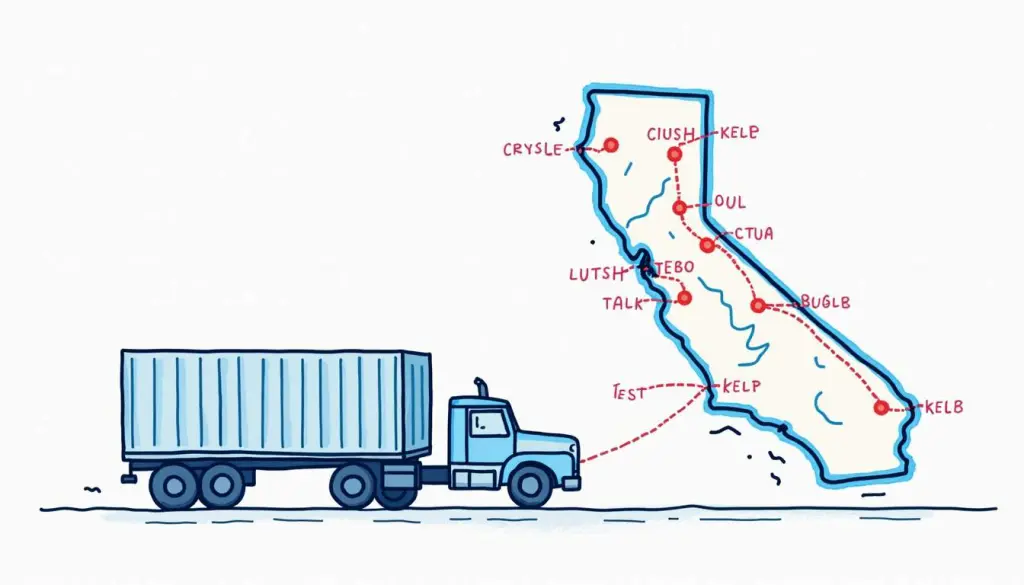 Cost to Ship a Car to California: A Comprehensive Guide 2 A colorful map of california with various shipping routes highlighted