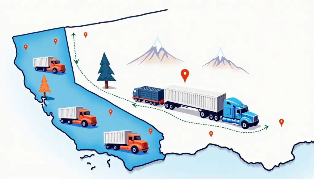 Cost to Ship Car from Indiana to California: A Comprehensive Guide 2 A colorful map showcasing the route from indiana to california