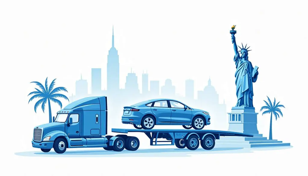 Cost to Ship a Car from NY to Florida: A Comprehensive Guide 2 A car being loaded onto a transport truck