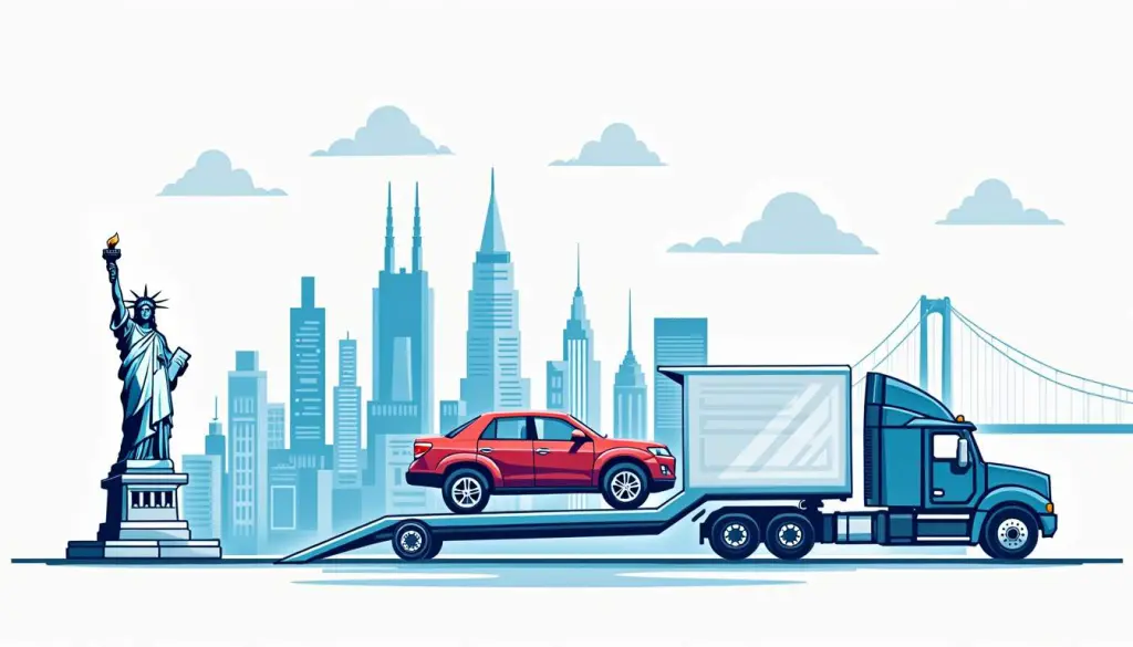 Car Shipping to New York: A Comprehensive Guide 2 A vibrant cityscape of new york with iconic landmarks